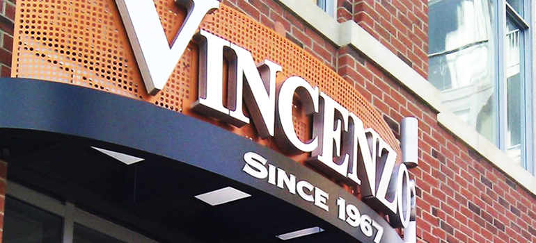 Vincenzos Storefront with logo
